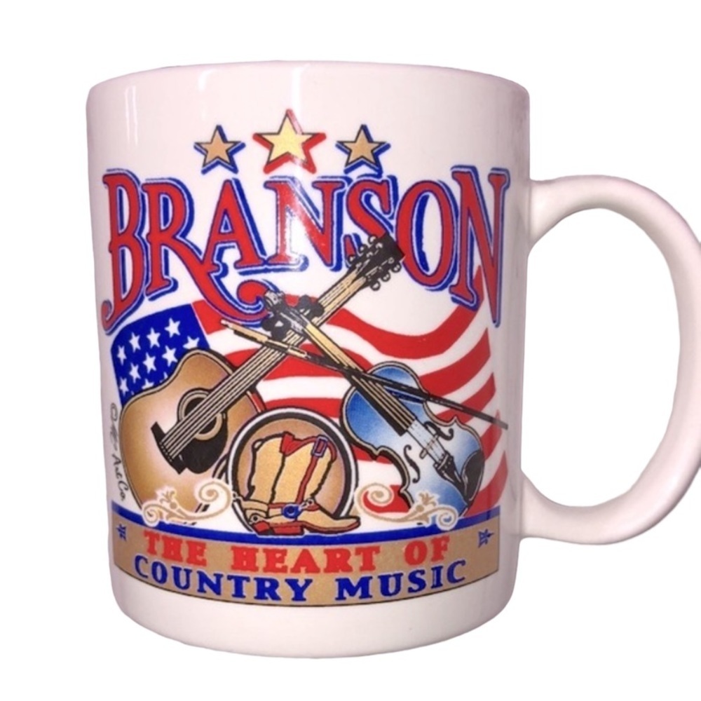 Branson Missouri country western cowboy boot heart of country music coffee mug